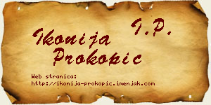 Ikonija Prokopić vizit kartica